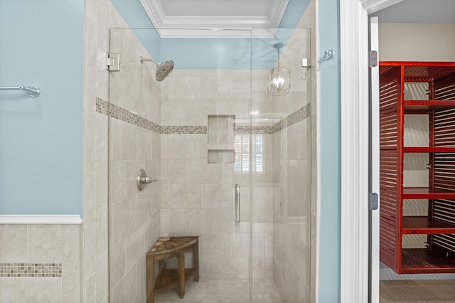 884 Willow Lk, Evans, GA 30809 - full bath with a shower stall and crown molding