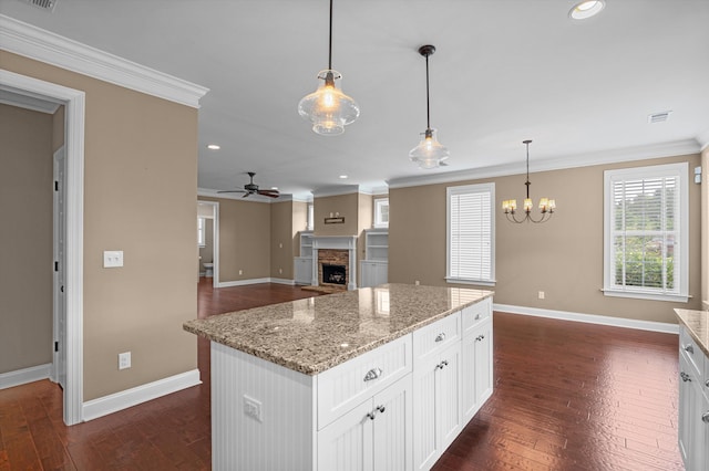 884 Willow Lk, Evans, GA 30809 - kitchen featuring recessed lighting, ornamental molding, dark wood-style floors, and baseboards