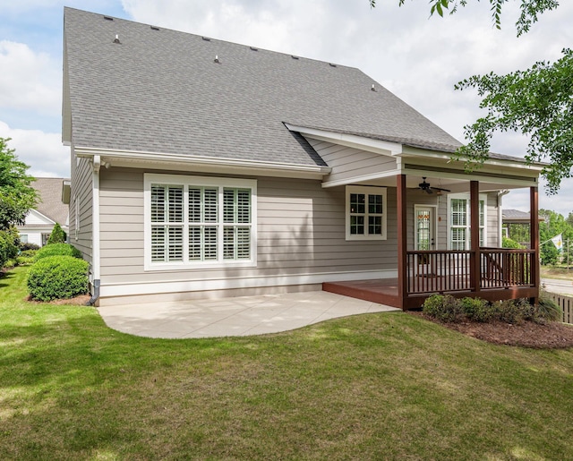 884 Willow Lk, Evans, GA 30809 - back of house featuring a yard, ceiling fan, and a patio area