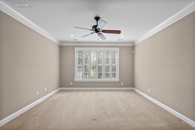 884 Willow Lk, Evans, GA 30809 - empty room featuring visible vents, carpet floors, and crown molding