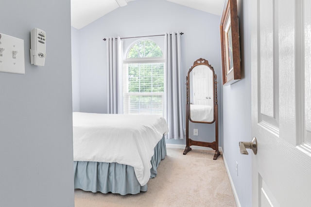 4161 Eagle Nest Dr, Evans, GA 30809 - bedroom with light carpet, lofted ceiling, and baseboards
