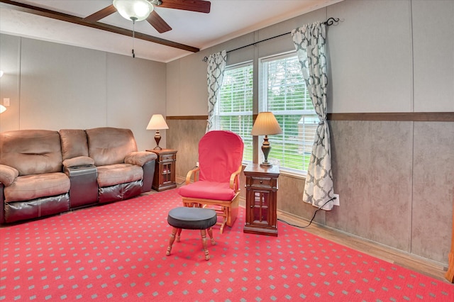 1711 Carolyn Lake Cir, Thomson, GA 30824 - living room with ceiling fan and carpet floors