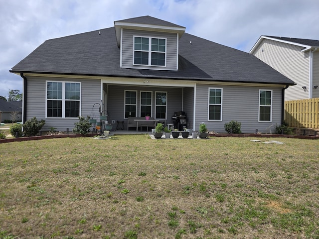 437 Arrowwood Dr, Grovetown, GA 30813 - rear view of house with a patio, a lawn, fence, and an outdoor hangout area