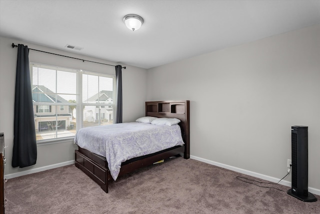 bedroom with carpet floors and multiple windows