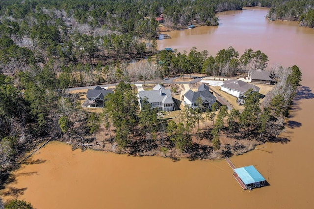 341 Crown Pt, Mccormick, SC 29835 - birds eye view of property with a wooded view and a water view