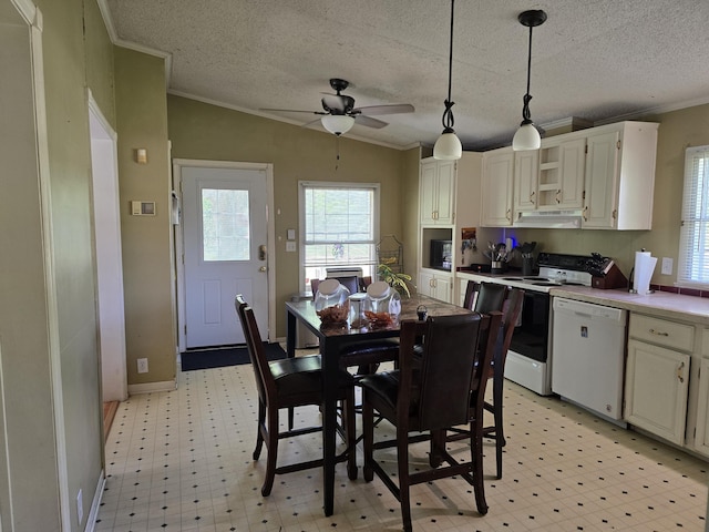 6712 Janes Rd, Appling, GA 30802 - interior space featuring dishwasher, range with electric stovetop, under cabinet range hood, and light floors