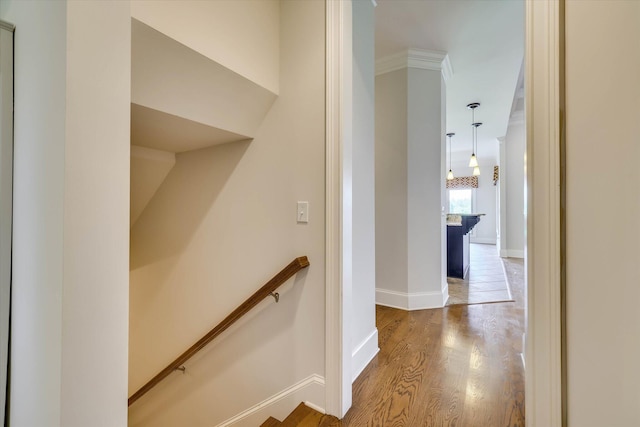 151 Commonwealth Way, Aiken, SC 29803 - hallway with wood finished floors and an upstairs landing