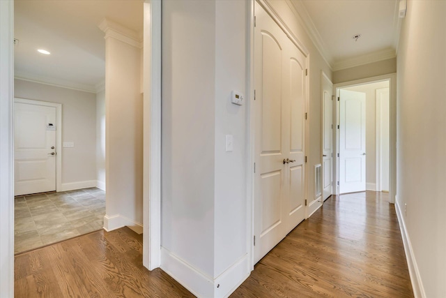 151 Commonwealth Way, Aiken, SC 29803 - hall featuring ornamental molding, light wood-style flooring, and recessed lighting