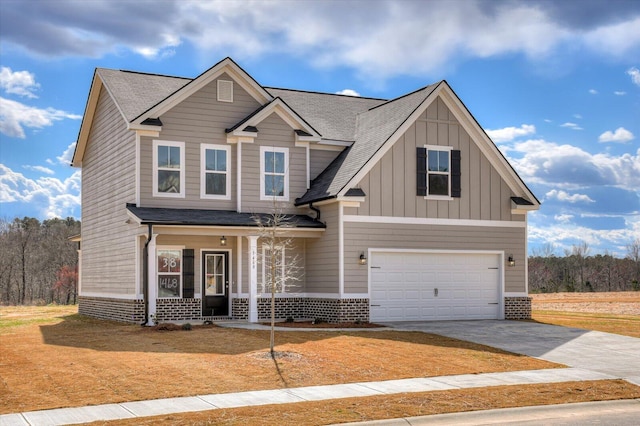 1282 Elias Sta, Thomson, GA 30824 - craftsman inspired home with a porch, a garage, driveway, brick siding, and board and batten siding