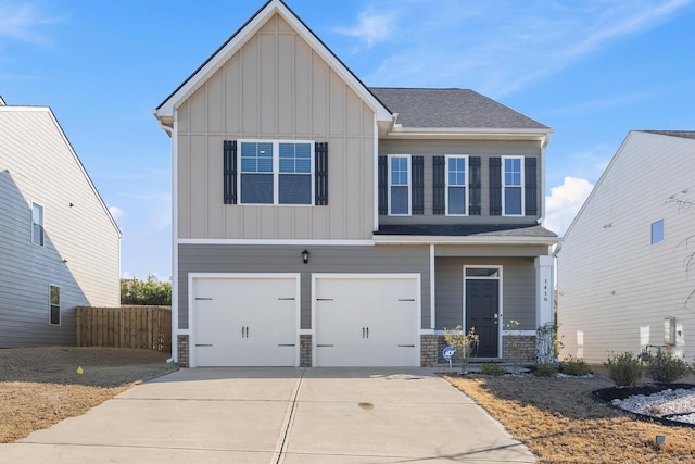 view of front of property featuring a garage