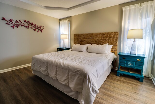 bedroom featuring wood-type flooring