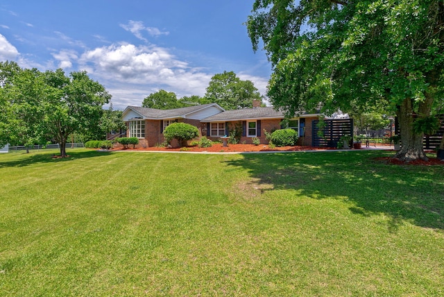 226 Elam Hts, Lincolnton, GA 30817 - ranch-style house featuring brick siding and a chimney