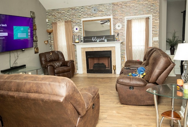 3107 Camden Way, Graniteville, SC 29829 - living room with wood finished floors and a tiled fireplace