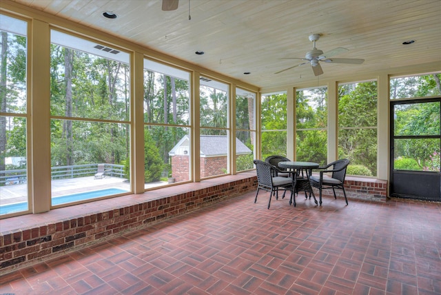 802 Dunbarton Dr, North Augusta, SC 29841 - sunroom / solarium with a ceiling fan and outdoor dining space