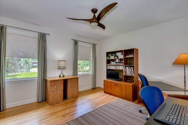802 Dunbarton Dr, North Augusta, SC 29841 - office space featuring a ceiling fan and light wood-style flooring