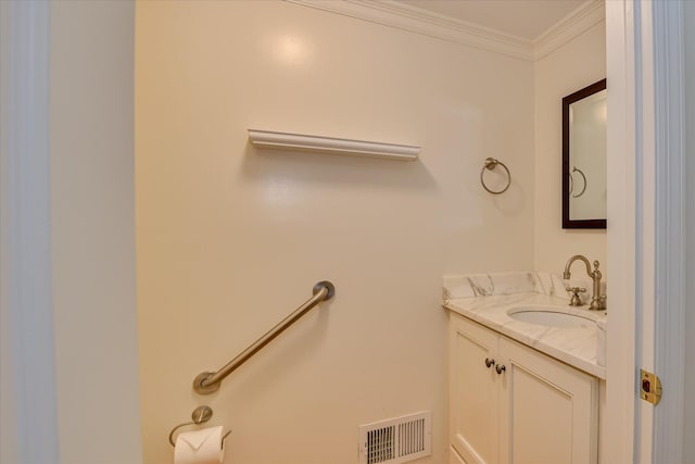 802 Dunbarton Dr, North Augusta, SC 29841 - bathroom with vanity and ornamental molding