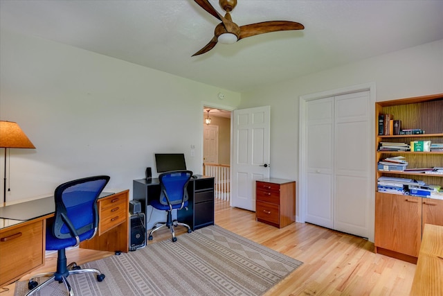 802 Dunbarton Dr, North Augusta, SC 29841 - home office with light wood finished floors and ceiling fan