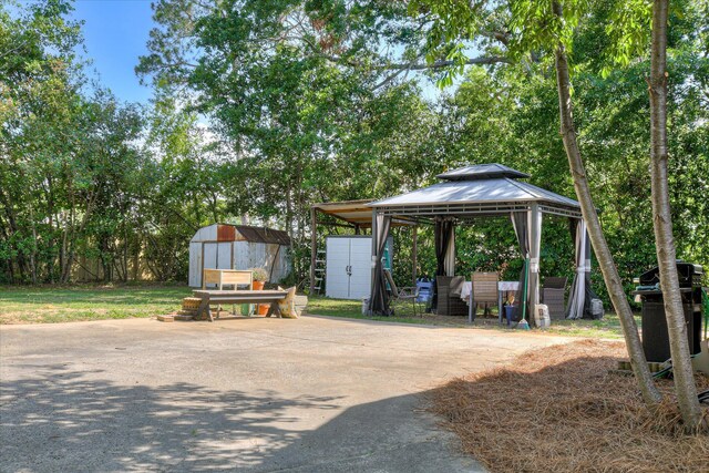 710 River View Dr, North Augusta, SC 29841 - exterior space with a gazebo, an outbuilding, and a shed