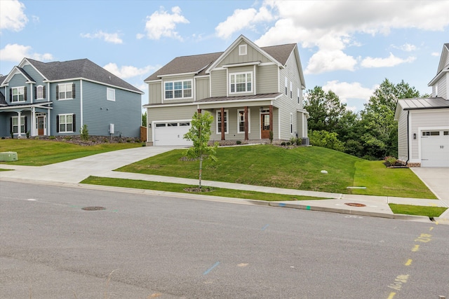 831 Whitney Shoals Rd, Evans, GA 30809 - view of front of house featuring board and batten siding, a front lawn, driveway, and a standing seam roof