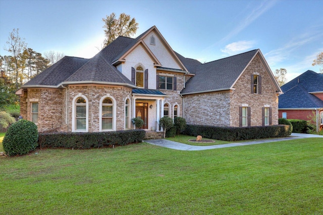 view of front of property with a front yard