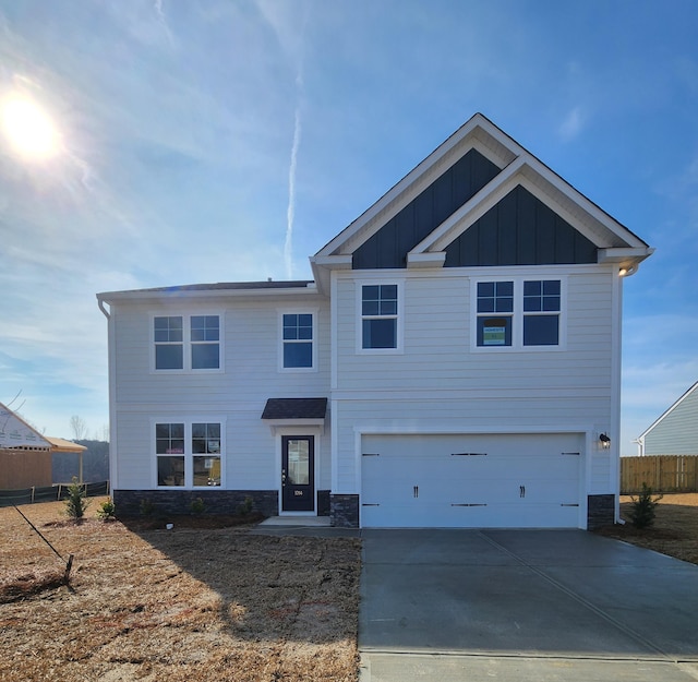 view of front of home featuring a garage