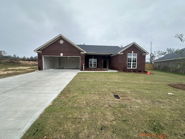 ranch-style house with a carport and a front yard