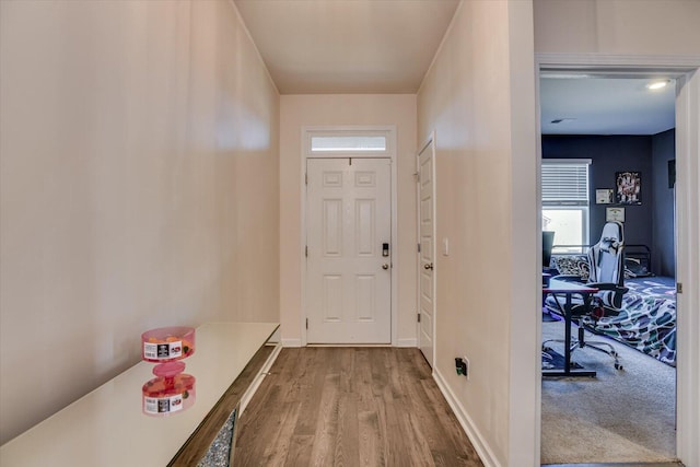 interior space with hardwood / wood-style flooring