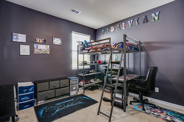 bedroom featuring carpet floors