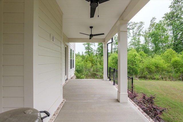 552 River Oaks Ln, Evans, GA 30809 - view of patio featuring a ceiling fan and covered porch