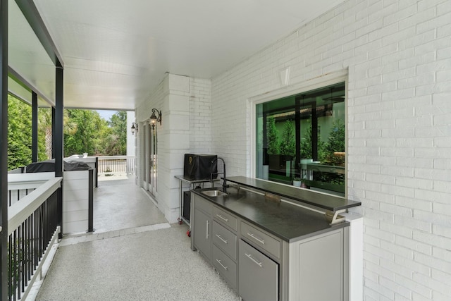 29 Savannah River Pl, North Augusta, SC 29841 - view of patio with an outdoor kitchen and a sink