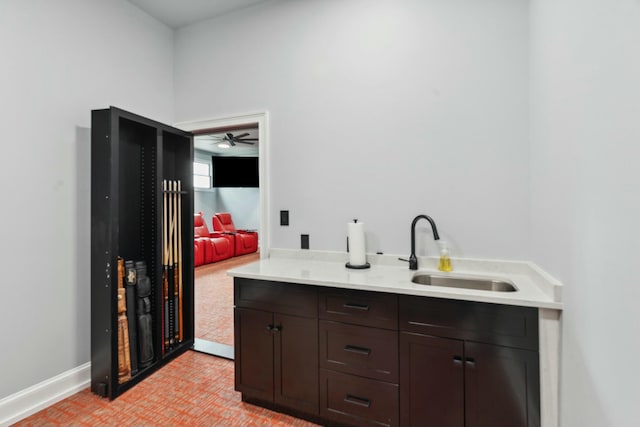 29 Savannah River Pl, North Augusta, SC 29841 - bar featuring a sink, baseboards, and a ceiling fan