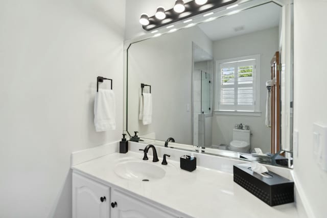 29 Savannah River Pl, North Augusta, SC 29841 - bathroom with vanity, toilet, and a stall shower