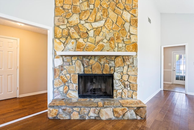 661 Kemper Dr, Evans, GA 30809 - detailed view of wood finished floors and a stone fireplace