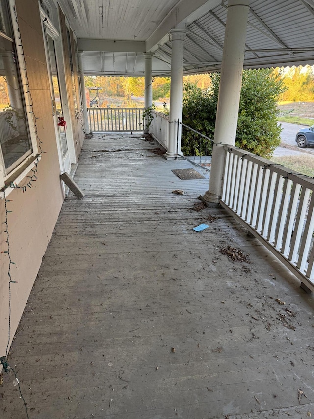 wooden deck with a porch