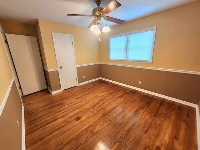 2023 Pisgah Rd, North Augusta, SC 29841 - unfurnished bedroom with wood finished floors and ceiling fan