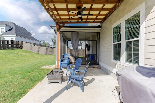 719 Nuttall St, Evans, GA 30809 - view of patio / terrace with a ceiling fan and area for grilling