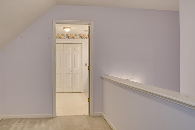 215 Mineral Ct, Evans, GA 30809 - hallway featuring vaulted ceiling and light carpet