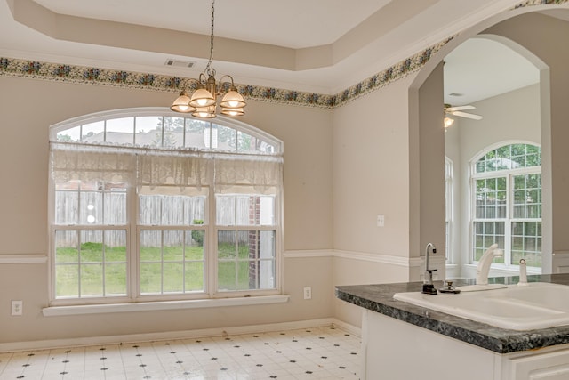 215 Mineral Ct, Evans, GA 30809 - bathroom featuring plenty of natural light, a chandelier, vanity, and ceiling fan