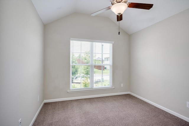 5186 Copse Dr, Augusta, GA 30909 - spare room with healthy amount of natural light, ceiling fan, carpet, and vaulted ceiling