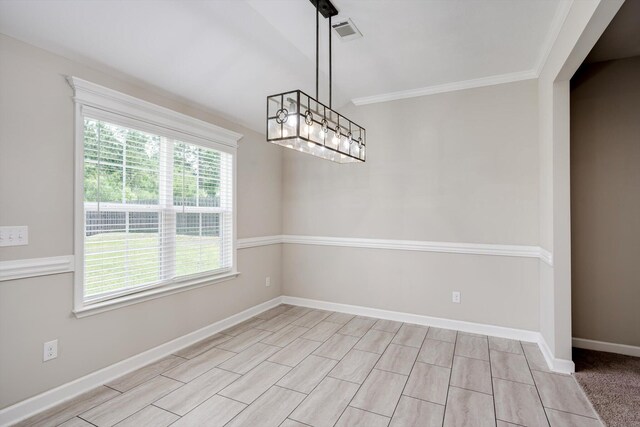5186 Copse Dr, Augusta, GA 30909 - unfurnished dining area with ornamental molding and wood finish floors