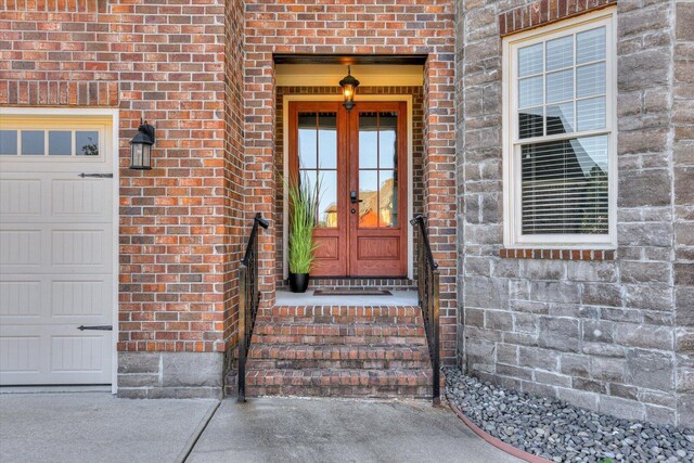 view of exterior entry with french doors