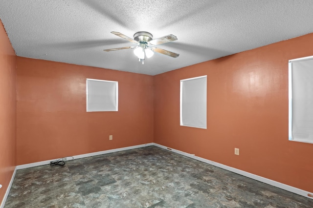 3626 Langdon Dr, Augusta, GA 30906 - empty room with a ceiling fan, baseboards, and a textured ceiling