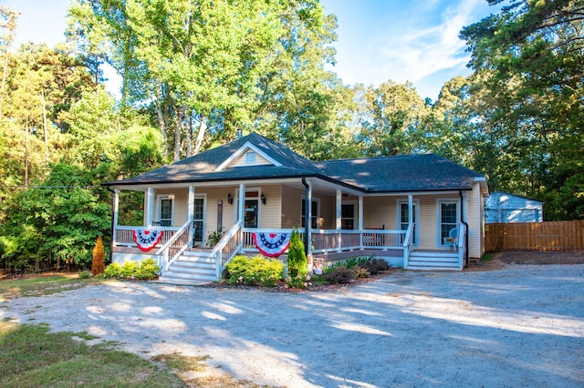 view of front of house with covered porch