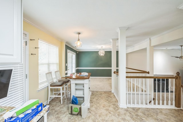 3758 Boulder Trl, Augusta, GA 30907 - dining space featuring carpet flooring and crown molding