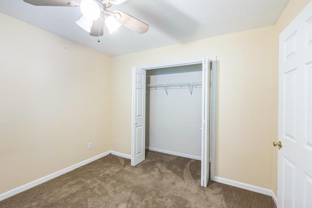3758 Boulder Trl, Augusta, GA 30907 - unfurnished bedroom featuring carpet, a ceiling fan, and a closet