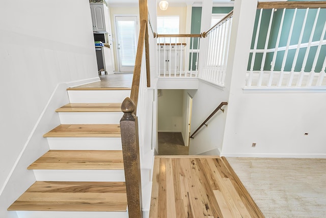 3758 Boulder Trl, Augusta, GA 30907 - staircase with wood finished floors and baseboards