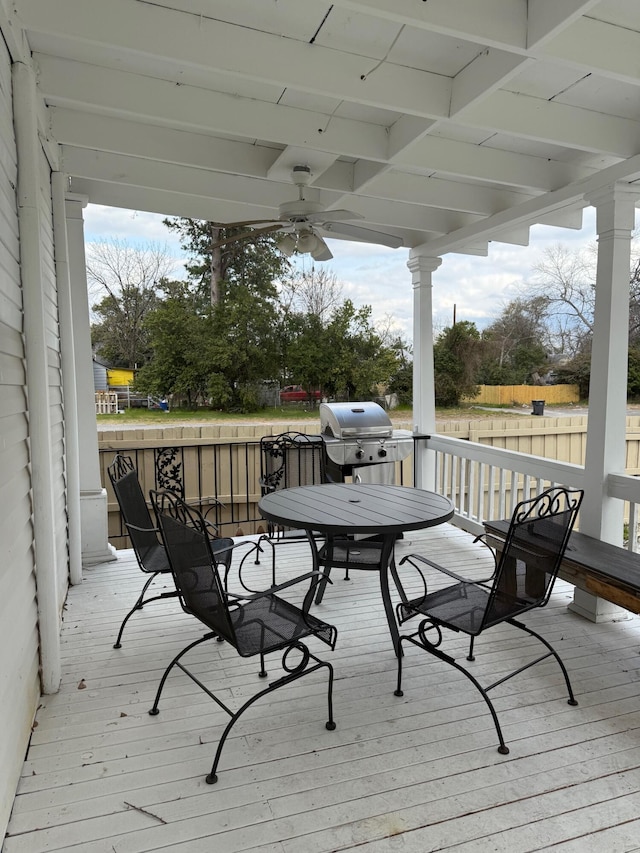 622 Crawford Ave, Augusta, GA 30904 - deck with ceiling fan and area for grilling