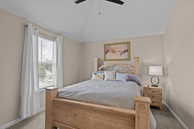 1610 Cedar Hill Dr, Grovetown, GA 30813 - bedroom with light colored carpet, lofted ceiling, and a ceiling fan