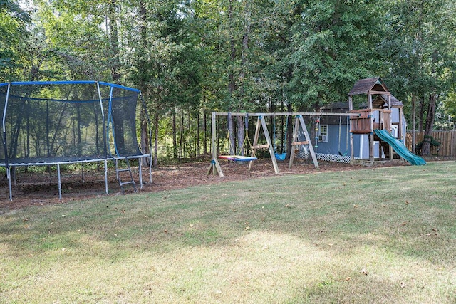 1410 Summit Way, Grovetown, GA 30813 - view of yard with a trampoline and a playground