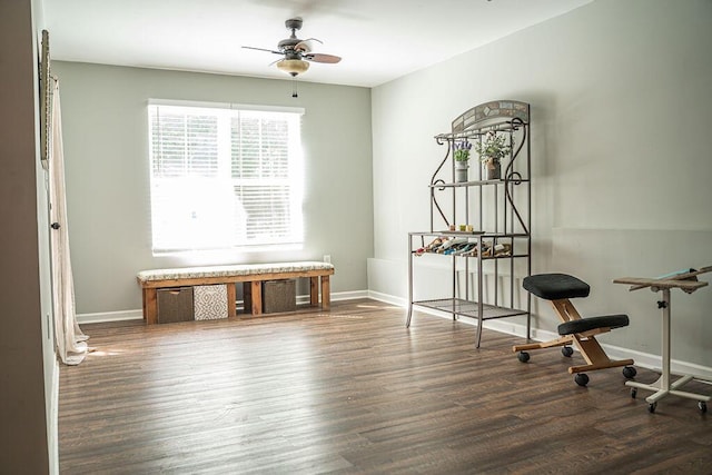 1410 Summit Way, Grovetown, GA 30813 - miscellaneous room featuring a ceiling fan and wood finished floors